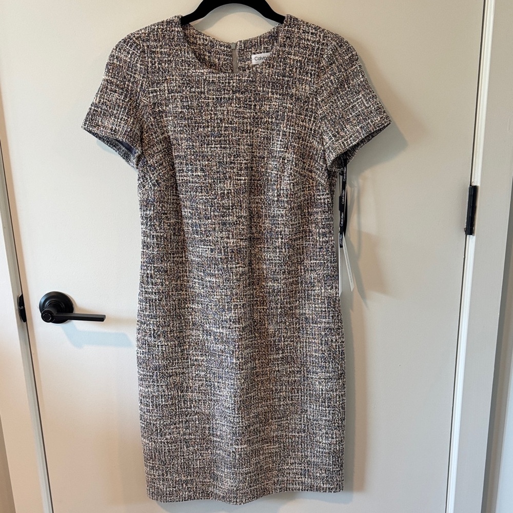 Calvin Klein Black and White Tweed Dress